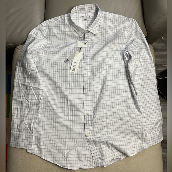 NWT - Zara Men’s Easy Iron Plaid Shirt - Size XL - Picture 2 of 7